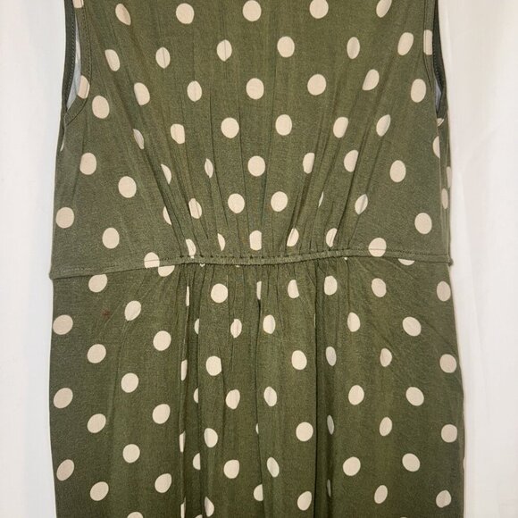 Matilda Jane Women’s Green Polka Dot Sleeveless Knit Knee Length Dress Stretch M - Picture 6 of 10